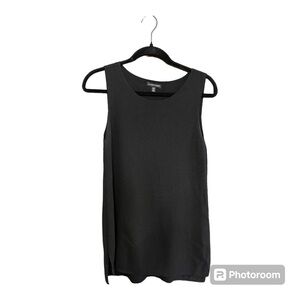 Eileen Fisher 100% wool black knit tank tunic, Medium
